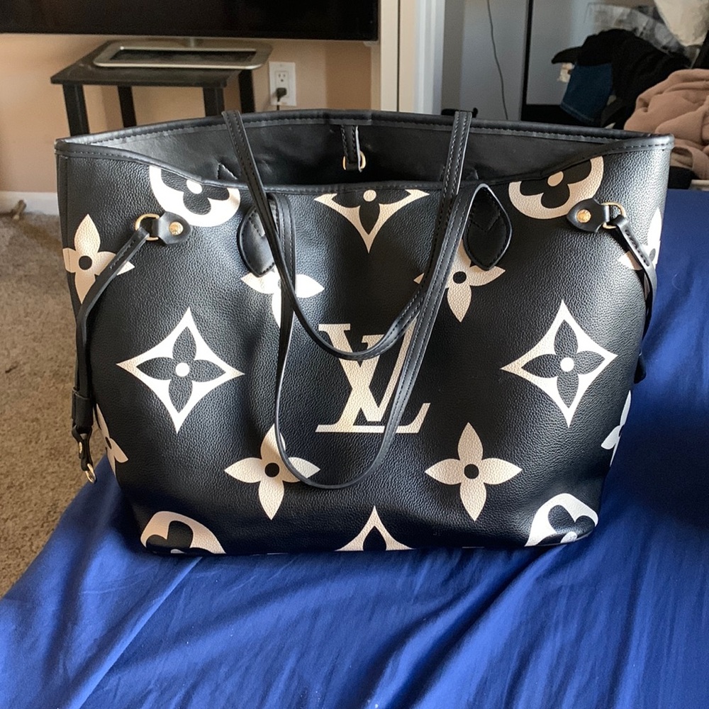 Lv black/off-white large bag